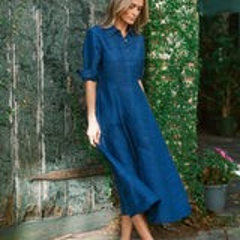 Julia Amory JA Shirt Midi Dress Dupioni - S